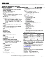 Toshiba a205-s5841 Guia De Especificaciones