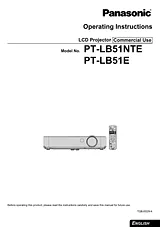 Panasonic PT-LB51E Справочник Пользователя