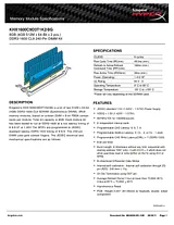 Kingston Technology 8GB DDR3 1600MHz Kit KHX1600C9D3T1K2/8G Data Sheet