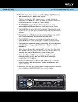 Sony MEX-BT2800 Guide De Spécification