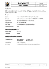 Lappkabel NYY-J Earthwires 5 x 1.5 mm² Black 15500033 Data Sheet