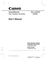 Canon multipass l6000 사용자 설명서