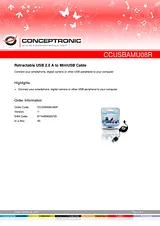 Conceptronic USB 2.0 A - mini USB A 0.8m 1300046 Manuale Utente