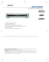 Sony DHG-HDD500 Folheto