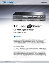 TP-LINK 48-Port 10/100Mbps + 4-Port Gigabit L2 Managed Switch TL-SL3452 Ficha De Dados