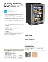 Marvel 24" Glass Door Refrigerator - Black with Stainless Steel Door - Left Hinge Ficha De Características