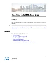 Cisco Cisco Prime Central 1.5 Notas de publicación