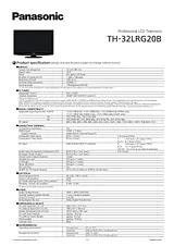Panasonic TH-32LRG20B 产品宣传页