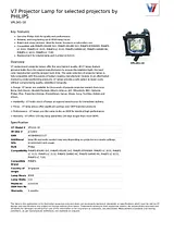 V7 Projector Lamp for selected projectors by PHILIPS VPL341-1E Data Sheet
