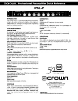 Crown psl-2 Anleitung Für Quick Setup