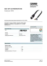 Phoenix Contact Master cable SAC-12P- 5,0-PUR/M12FS MC 1530786 1530786 Data Sheet
