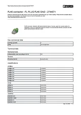 Phoenix Contact RJ45 plug-in connector FL PLUG RJ45 GN/2 2744571 2744571 Data Sheet