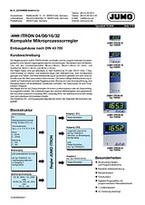 Jumo 702041/88-888-000-23/061,210 iTRON 16 Microprocessor Controller 702041/88-888-000-23/061,210 Техническая Спецификация