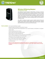 Trendnet Wireless N Gaming Adapter TEW-647GA Leaflet