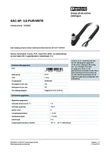 Phoenix Contact Sensor/Actuator cable SAC-4P- 3,0-PUR/M5FR 1530553 1530553 Data Sheet