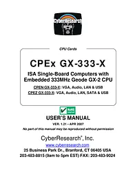 CyberResearch CPEN GX-333-X 사용자 설명서