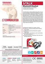 Eminent bTALK Bluetooth Headset EM1084 Leaflet