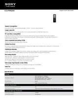 Sony ICD-PX820D Guia De Especificação