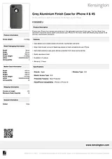 Kensington Grey Aluminium Finish Case for iPhone 4 & 4S K39389EU 产品宣传页