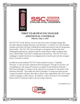 Utica Boilers SSV Warranty Information