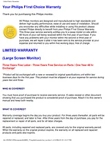 Philips BDL3221V Warranty Information