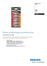 Philips Battery LR6PB8A LR6PB8A/93 Leaflet