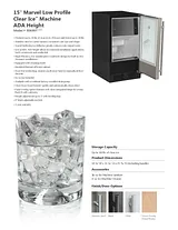 Marvel Built-In ADA Compliant Clear Ice Maker - Black Cabinet and Black Door 사양 시트