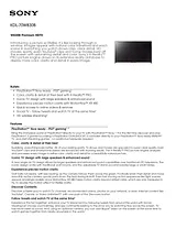 Sony KDL-70W830B Specification Guide