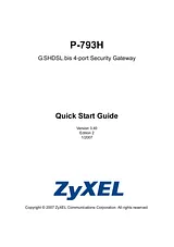 ZyXEL 793H Anleitung Für Quick Setup