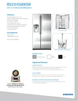 Samsung RS25H5000SR Specification Sheet