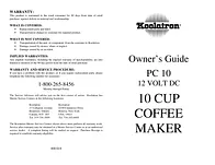 Koolatron Coffeemaker 12 Volt DC 10 Cup Coffee Maker User Manual