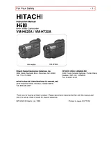 Hitachi VM-H620A Manuel D’Utilisation