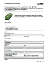 Phoenix Contact Distributed I/O device FLS DN M12 DI 8 M12 2736068 2736068 Data Sheet