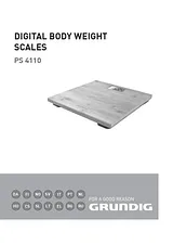 Grundig Digital bathroom scales PS3410 Weight range=180 kg White, Glass GMK1210 Справочник Пользователя