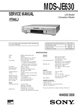 Sony MDS-JE630 Справочник Пользователя
