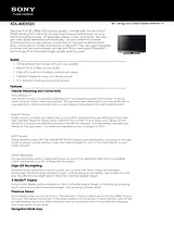 Sony KDL-40EX520 Guia De Especificaciones