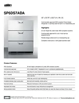 Summit Stainless Steel 3-Drawer Refrigerator, ADA Compliant - ETL-S Listed Foglio Delle Specifiche