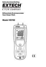 Extech HD700 Differential Pressure Manometer (2psi) HD700 사용자 설명서
