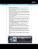 Sony CDX-GT700HD Guia De Especificaciones
