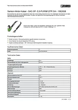 Phoenix Contact Sensor/Actuator cable SAC-3P- 5,0-PUR/M12FR SH 1682838 1682838 Data Sheet