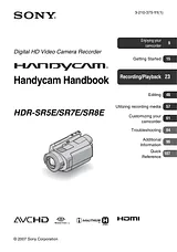 Sony HDR-SR8E Справочник Пользователя
