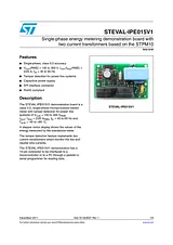 STMicroelectronics Single-phase energy metering demonstration board with two current transformers based on the STPM10 ST STEVAL-IPE015V1 Fiche De Données