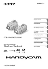 Sony DCR-SX20K User Manual