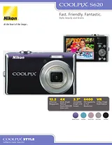 Nikon S620 Folheto