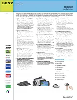 Sony HDR-SR5 Guia De Especificação
