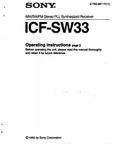 Sony ICF-SW33 User Manual