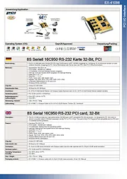 EXSYS EX-41098 8S Serial 16C950 RS-232 PCI card, 32-Bit 15.06.2102 Leaflet
