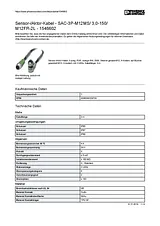 Phoenix Contact Sensor/Actuator cable SAC-3P-M12MS/ 3,0-150/M12FR-2L 1546602 1546602 Data Sheet
