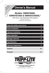 Tripp Lite OMNIVS1000 ユーザーズマニュアル