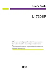 LG 17" LCD L1730SF L1730SF-BV Manual Do Proprietário